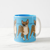 Tasse 2 Couleurs Dessin de Chihuahua pour chien (Devant droit)