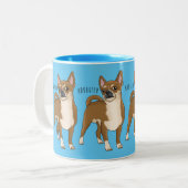 Tasse 2 Couleurs Dessin de Chihuahua pour chien (Devant gauche)