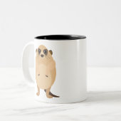 Tasse 2 Couleurs Dessin de Cute meerkat (Devant gauche)