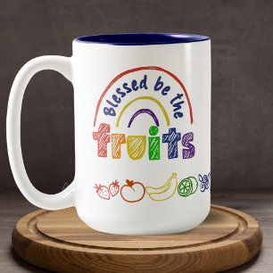 Tasse 2 Couleurs Dessin de Doodle coloré Gay pride Arc-en-ciel Frui