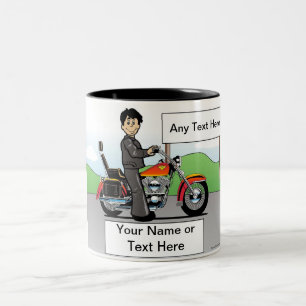Tasse 2 Couleurs Dessin de Motorcycle Lover Homme par PrintedPerfec