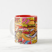 Tasse 2 Couleurs Dessin de nourriture (Devant gauche)