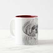 Tasse 2 Couleurs Dessin de Shih Tzu (Devant gauche)