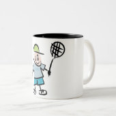 Tasse 2 Couleurs Dessin de tennis (Devant droit)