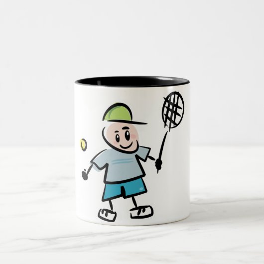 Tasse 2 Couleurs Dessin de tennis (Centre)