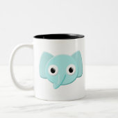 Tasse 2 Couleurs Dessin d'éléphant bleu bébé (Gauche)