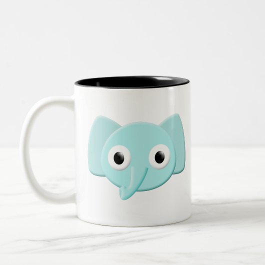 Tasse 2 Couleurs Dessin d'éléphant bleu bébé (Gauche)