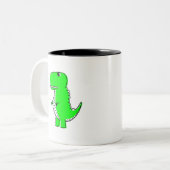 Tasse 2 Couleurs Dessin Dinosaure Vert (Devant gauche)