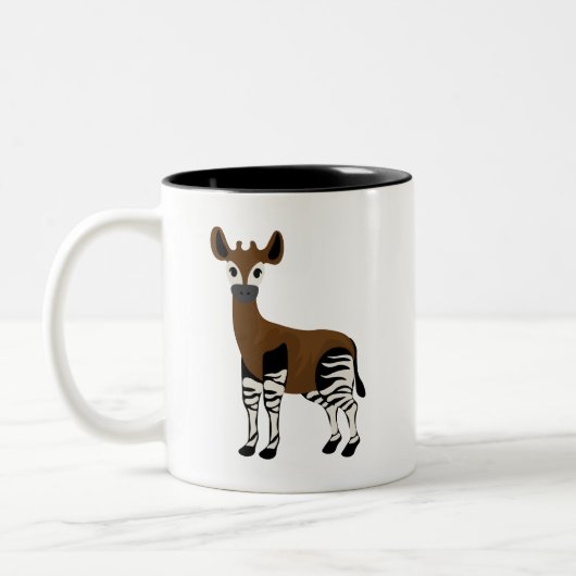 Tasse 2 Couleurs Dessin d'Okapi, Animal Majestic Okapi, Amateurs d' (Gauche)