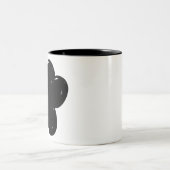 Tasse 2 Couleurs Dessin Empreinte de patte de chien brillant (Centre)