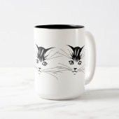 Tasse 2 Couleurs Dessin face de chat (Devant droit)