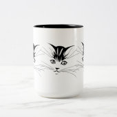 Tasse 2 Couleurs Dessin face de chat (Centre)