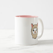 Tasse 2 Couleurs Dessin face de llama mignon (Devant droit)