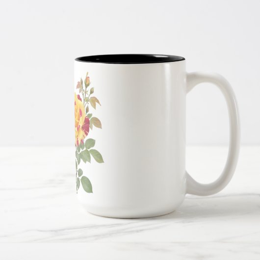 TASSE 2 COULEURS DESSIN FLEUR ROSE (Droit)