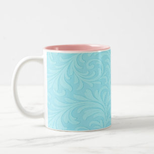 Tasse 2 Couleurs dessin floral rétro