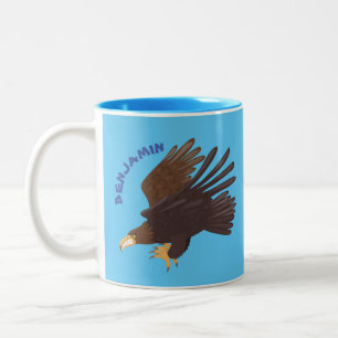 Tasse 2 Couleurs dessin humoristique d'aigle royal