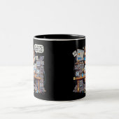 Tasse 2 Couleurs Dessin humoristique de support technique (Centre)