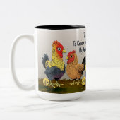 Tasse 2 Couleurs Dessin humoristique Poulet Drôle Phrase (Gauche)
