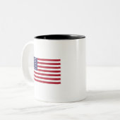 Tasse 2 Couleurs Dessin patriotique du drapeau américain (Devant gauche)