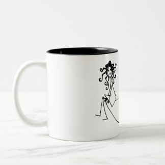 Tasse 2 Couleurs Dessiné avec le cœur : Beau Noir - Loreen