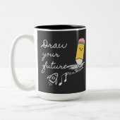 Tasse 2 Couleurs Dessinez votre avenir - Crayon Motivationnel Desig (Gauche)