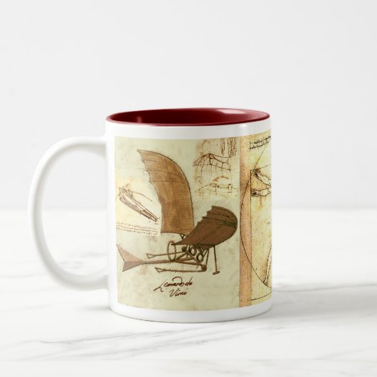 Tasse 2 Couleurs Dessins 1 de Leonado da Vinci (Gauche)