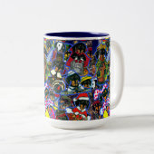 Tasse 2 Couleurs Dessins animés de teckel (Devant droit)