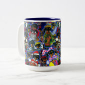Tasse 2 Couleurs Dessins animés de teckel (Devant gauche)