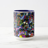 Tasse 2 Couleurs Dessins animés de teckel (Centre)