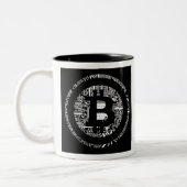 Tasse 2 Couleurs Détail de Bitcoin dans B&W (Gauche)