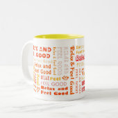 Tasse 2 Couleurs : : : Détendez et sentez-vous bien (orange) : : : (Devant gauche)