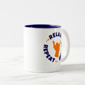 Tasse 2 Couleurs Détendez-vous. Recommencer. Recommencer. (Devant droit)