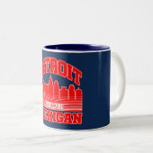 Tasse 2 Couleurs Detroit, Michigan (Devant droit)