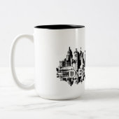 Tasse 2 Couleurs Detroit, Michigan à encre noire (Gauche)