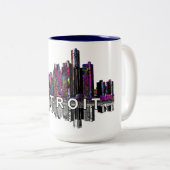 Tasse 2 Couleurs Detroit, Michigan en graffiti (Devant droit)