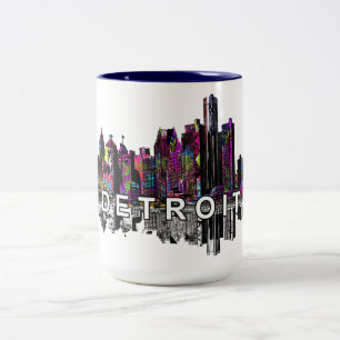 Tasse 2 Couleurs Detroit, Michigan en graffiti
