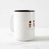 TASSE 2 COULEURS DEUX CHIFFRES DE STICK. (Devant gauche)