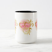 Tasse 2 Couleurs Deux Coeurs Joints Rose (Centre)