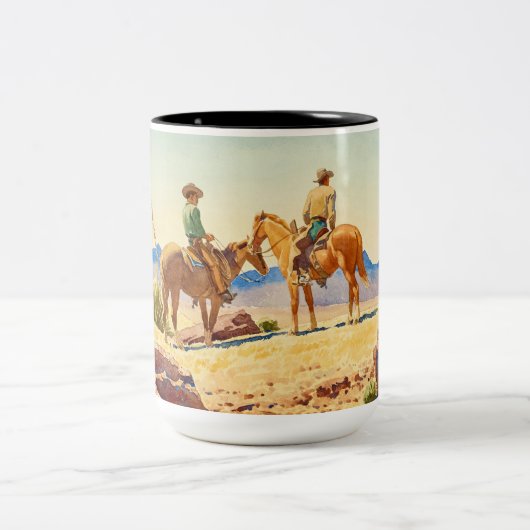 Tasse 2 Couleurs Deux cowboys à cheval par Maynard Dixon (Centre)