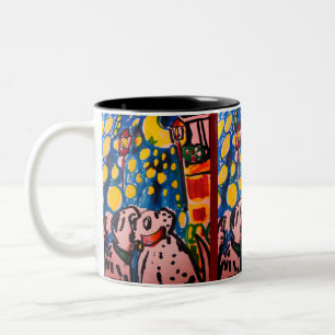 Tasse 2 Couleurs Deux Dalmatiens adorent l'art