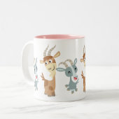 Tasse 2 Couleurs Deux Jolies chèvres caricaturales (Devant gauche)