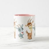 Tasse 2 Couleurs Deux Jolies chèvres caricaturales (Centre)