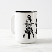 Tasse 2 Couleurs Deux motards noirs et blancs (Devant gauche)