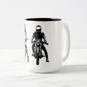 Tasse 2 Couleurs Deux motards noirs et blancs (Devant droit)