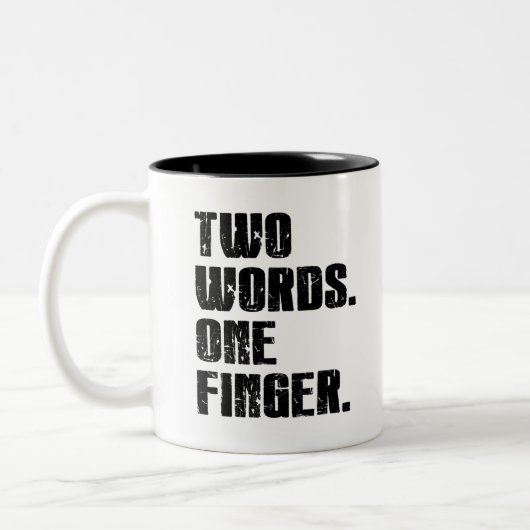 Tasse 2 Couleurs Deux mots un doigt (Gauche)