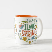 Tasse 2 Couleurs Deux Tons I Love Spring (Devant droit)
