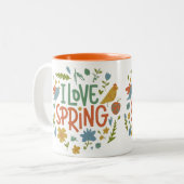 Tasse 2 Couleurs Deux Tons I Love Spring (Devant gauche)