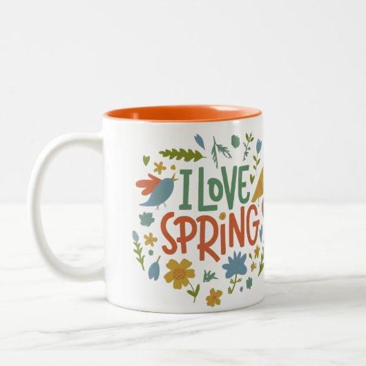 Tasse 2 Couleurs Deux Tons I Love Spring (Gauche)