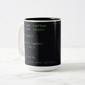 Tasse 2 Couleurs Développeur de code C++ personnalisé Café Programm (Devant gauche)