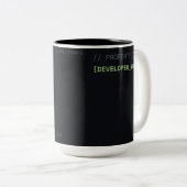 Tasse 2 Couleurs Développeur de code C++ personnalisé Café Programm (Devant droit)
